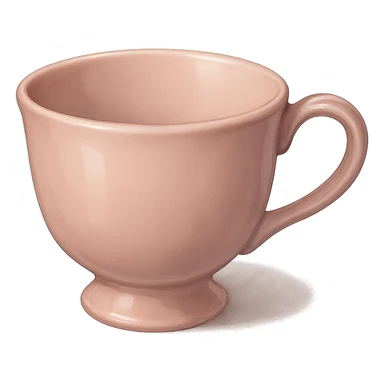 pink teacup, digital illustration sticker