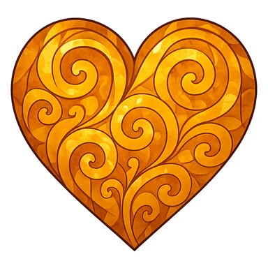 heart with a swirling topaz pattern, digital illustration sticker