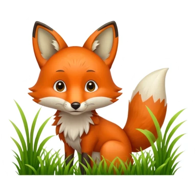 A curious fox peeking from behind tall grass.









































 sticker