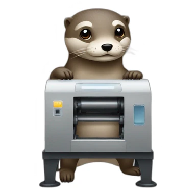 Loutre machine a laver sticker