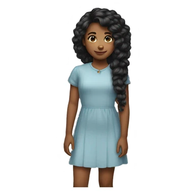 Niña pelo negro largo sticker