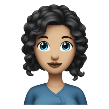 Pregnant dark hair and blue eyes sticker