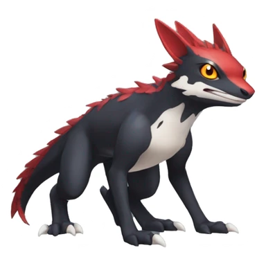Cute cool black red nargacuga animal hybrid Fakemon full body sticker