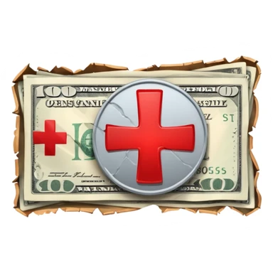 a money billet with a red cross through (x shape), like for free sticker