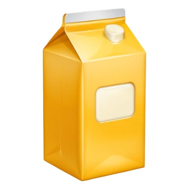 plain yellow milk box, minimal, no label, no straw, simple, clear sticker