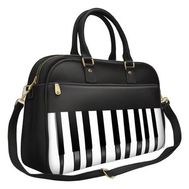Realistic Black and White Piano Key Satchel Purse sticker
