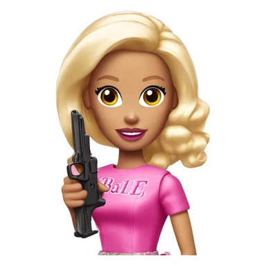 barbie with pink pistol sticker
