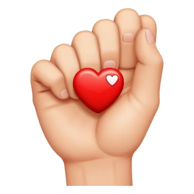 fist icon with a small heart floating above it sticker