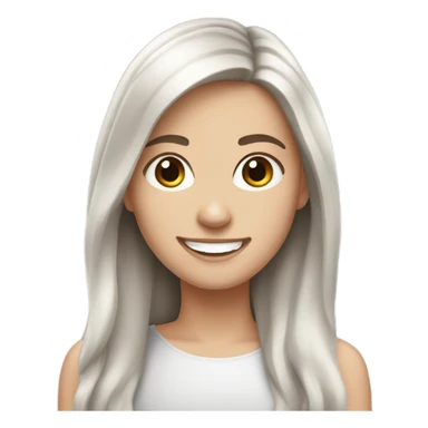 white girl with nice dark brown hair smiling gently  sticker