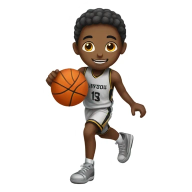 Kid playing basketball sticker