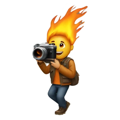 guy with camera jump bonfire sticker