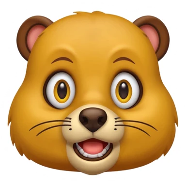 BUC-EES BEAVER emoticon expressing fright sticker