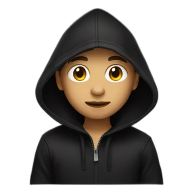 Boy in black hood sticker