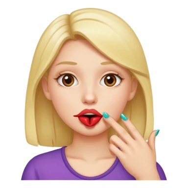 Girl with her nail in her mouth sticker