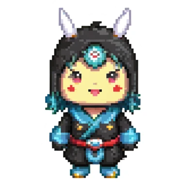 simple Japanese mascot character with soft appearance sticker