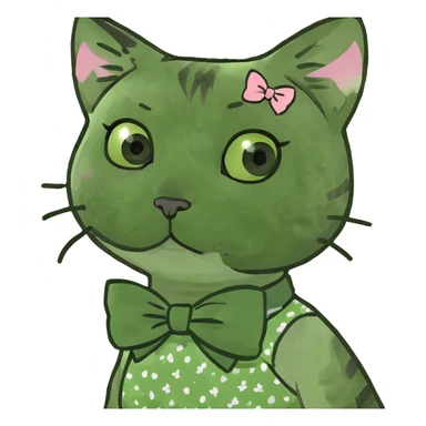 Small gray tabby cat girl  sticker