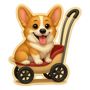 Change the corgi's face to match the reference image, keeping the slim, extra-cute, realistic emoji style, with no background. sticker