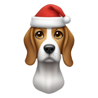 Beagle with Santa hat sticker
