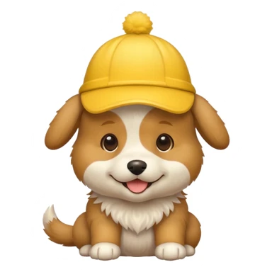 puppy dog with hat yellow sticker