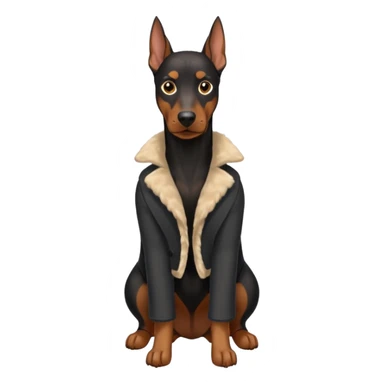 Doberman with clothes on sticker