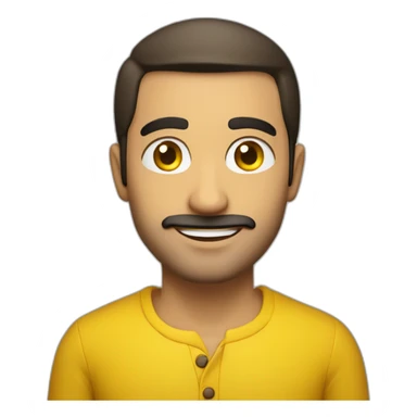 Armenian men with the yellow clothes reading book and looking at camera and smiling  sticker