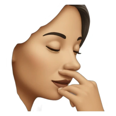 Woman Touching the nose  sticker