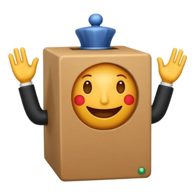 Create an emoji I DONT WANT IT TO BE A JACK IN THE BOX, imagine it is a round face with hands turning a jack in the box that isnt actually there sticker