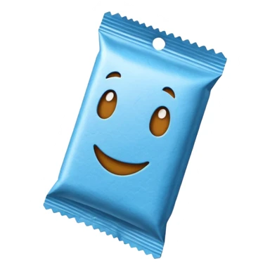 blue cardboard candy pack sticker