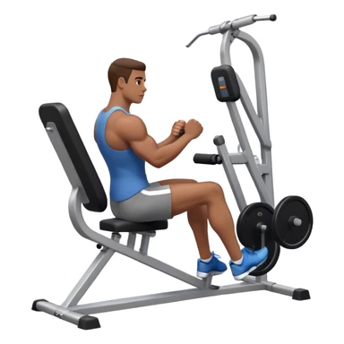 guy using seated leg-extension machine sticker