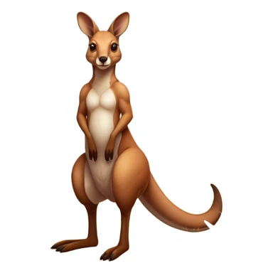 Cinematic-realistic Australian kangaroo, standing tall with powerful hind legs and a muscular tail for balance. Its reddish-brown fur glows under the golden sunlight, ears perked and eyes alert. The rugged outback stretches behind it, with dry grass and scattered eucalyptus trees completing the iconic scene. sticker