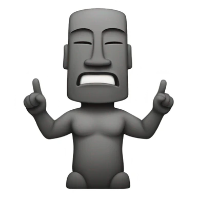 Moai making a peace sign  sticker
