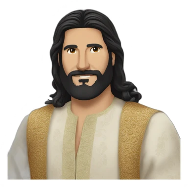 Kayvan Novak traditional clothes long hair very long beard sticker