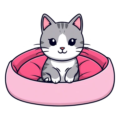 The cat plays on the pad sticker