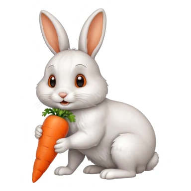 bunny eating carrot sticker