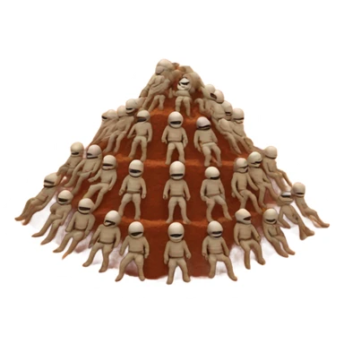 Human pyramid on Mars mid fart sticker