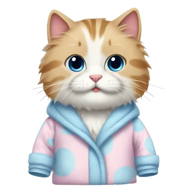 Fluffy cat in pajamas sticker