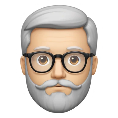 guy with beard and glasses with a side part going to his right sticker