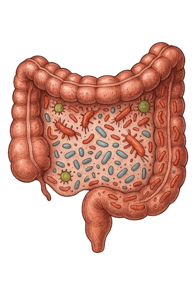 intestino con disbiosi  sticker