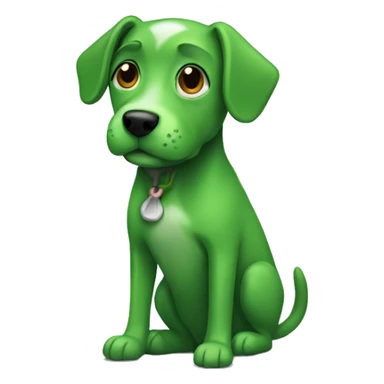 Green dog sticker