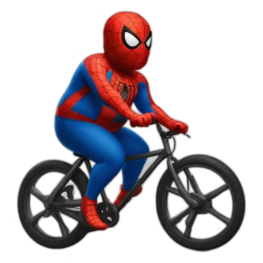 Fat Spiderman on a bike sticker