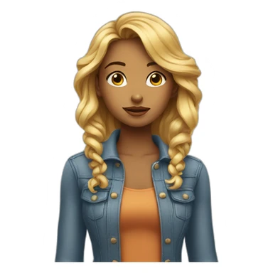 thoughtful beautiful girl with questions by her side sticker