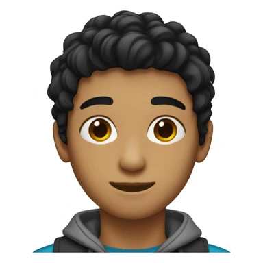  Teen, male, black hair,  sticker