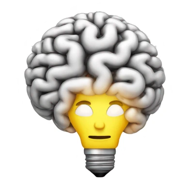 the human brain shaped idea lightbulb sticker