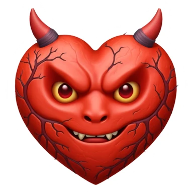 red demon heart sticker