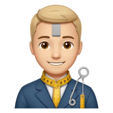 Tailor with Measuring Tape around neck pose sticker