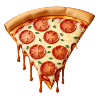 A single slice of pizza with melted cheese and toppings. sticker