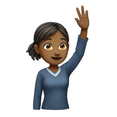 Girl raising hand sticker