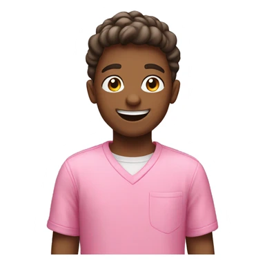 happy boy in pink shirt sticker