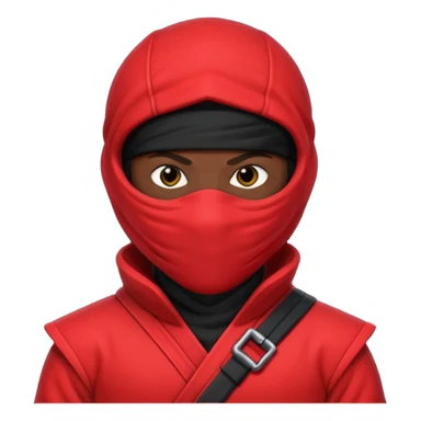 black skin ninja red clothes white background sticker