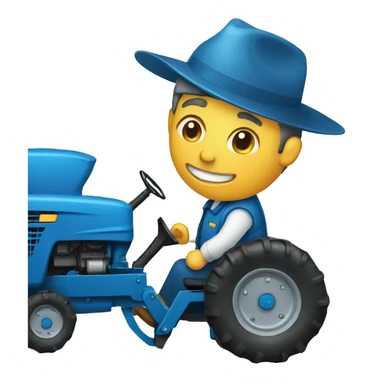 Blue tractor sticker